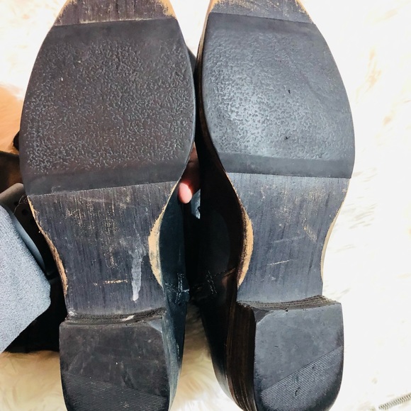 Arturo Chiang Distressed Riding Boots, Black with buckle detail, Size 6.5 - Picture 7 of 7